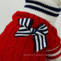 Suéter de mascota Bowtie Suéter de Navidad tejida a mano